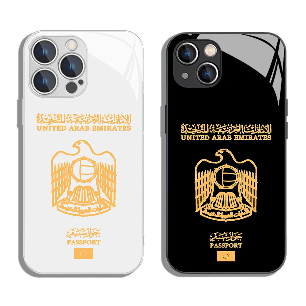 United Arab Emirates Passport Metallic-Color Phone Case For iPhone X XR XS 16 15 14 13 12 Mini 11 Pro Max 7 8 SE20 Plus Cover view 2