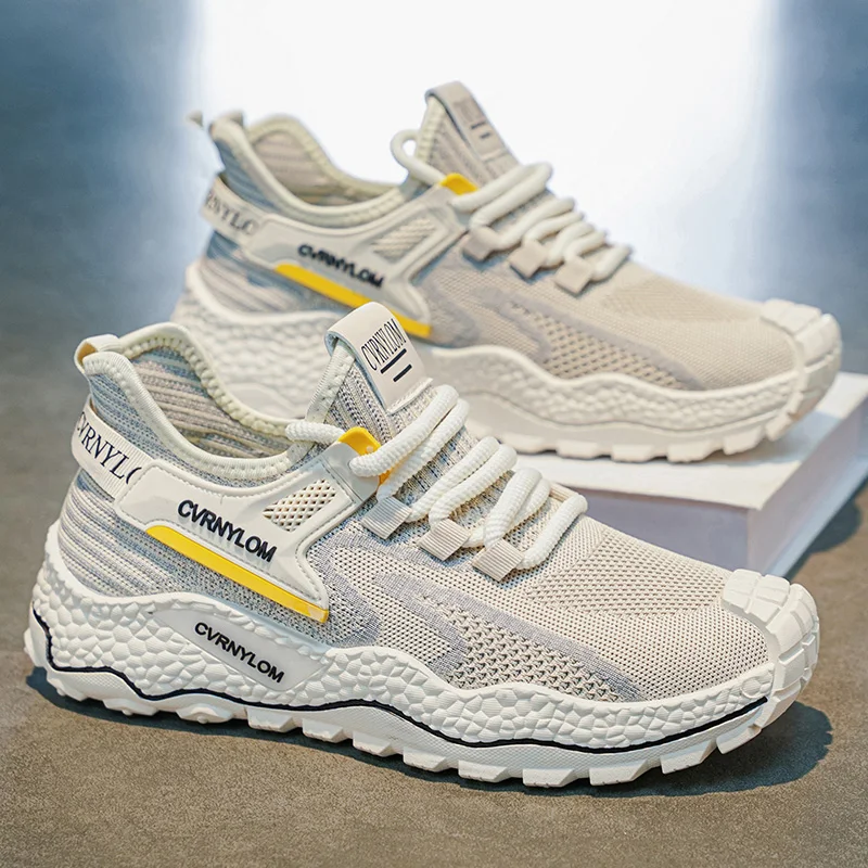 Men's breathable mesh casual sneakers summer new soft-sole outdoor running shoes students comfort lightweight speed sports shoes