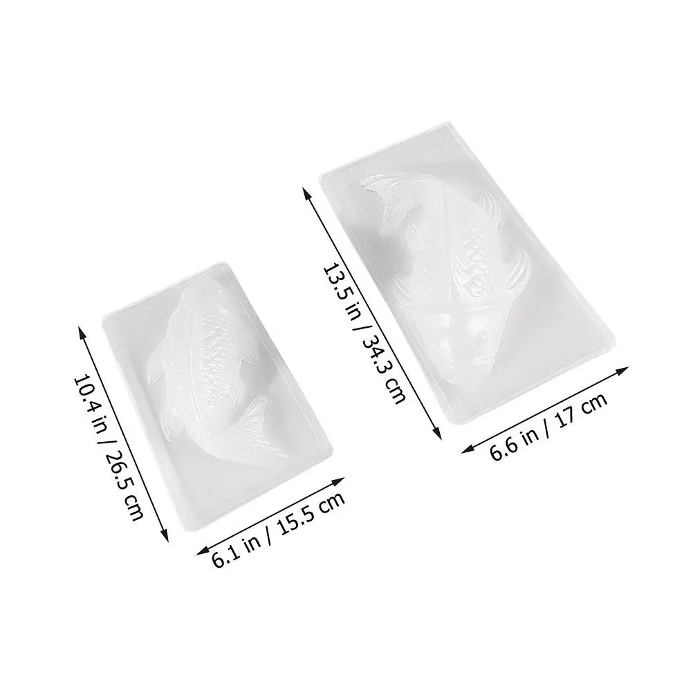 2Pcs Creative Carp Shaped Plastic Mold for Jelly Chocolate Rice Cakes Pudding Mousse Fondant DIY Kitchen Baking Tools Dessert