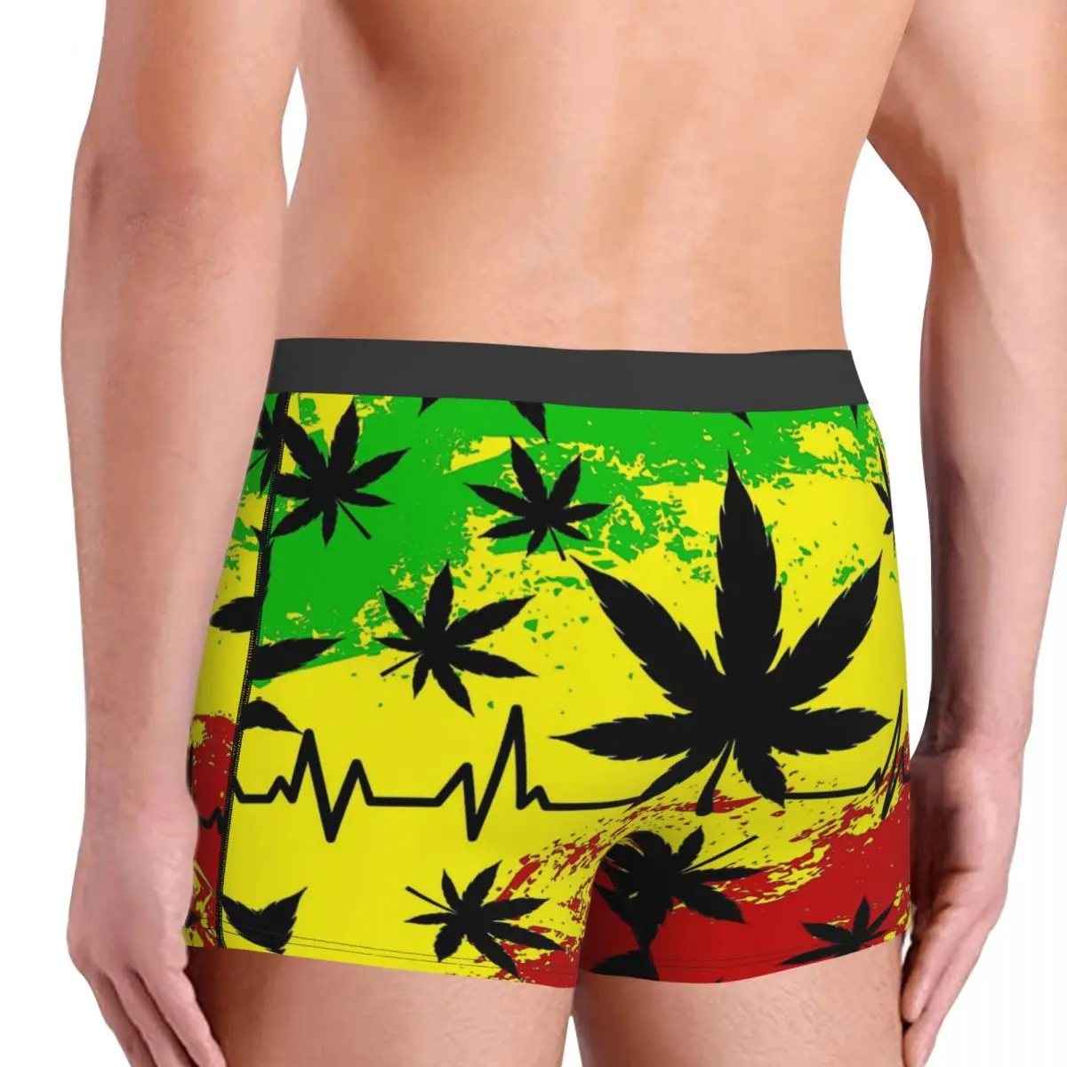 Reggae Rasta Jamaican Men Boxer Briefs Underwear Cannabis Leaf Plant Marijuana Weed Highly Breathable Top Quality Gift Idea