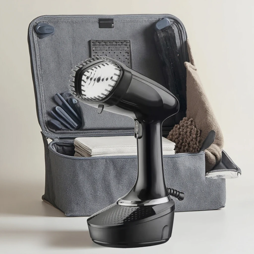 مكواة بخار محمولة للملابس - مكواة بخار للملابس أثناء السفر والمنزل (تسخين سريع لمدة 30 ثانية، تصميم مدمج، جهد مزدوج)