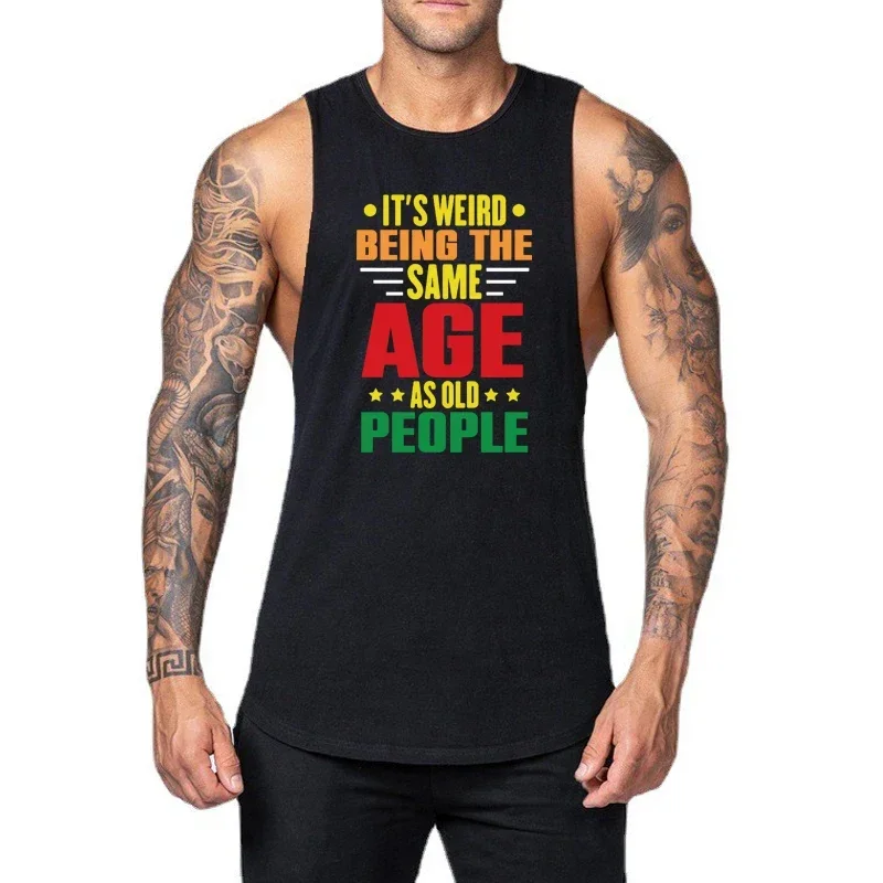 Mens Gym Workout Muscle Cool Tank Top Clothing Stringer Comfortable Korean Singlets Sleeveless Sporting Fashion Fitness Vest