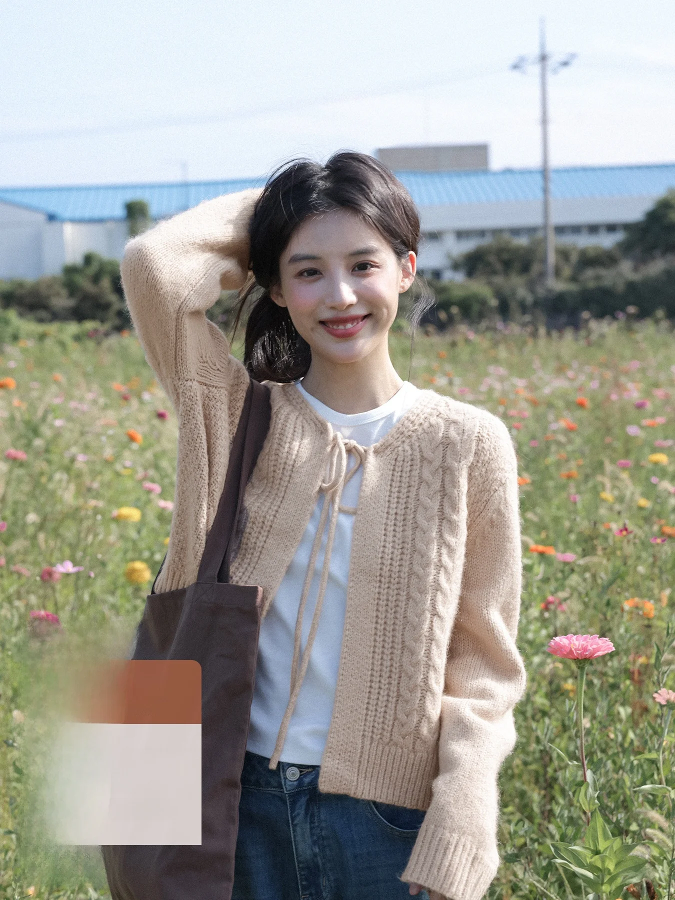 

Вязаный кардиган с запахом Tea een, женский свободный ленивый высококачественный свитер, винтажный вязаный свитер с поясом, осенний сезон Faion