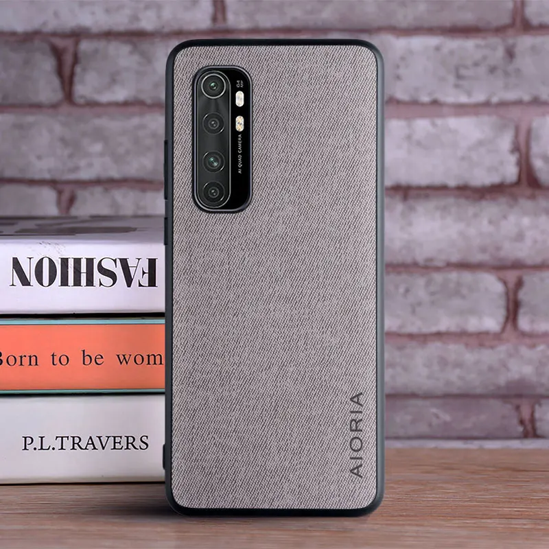 Case for Xiaomi mi note 10 Lite 10 Pro coque Luxury textile Leather skin hard phone cover for Xiaomi mi note 10 lite case funda