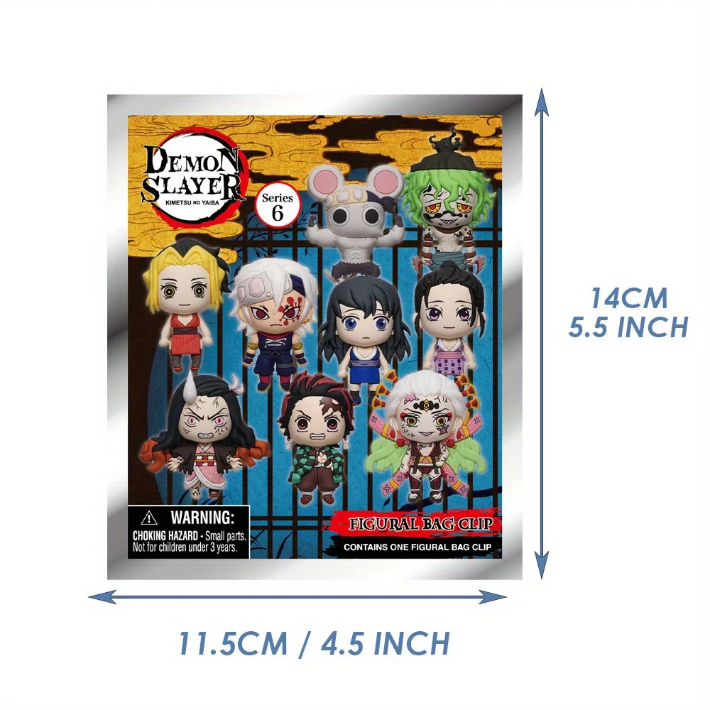 Demon Slayer Officially Licensed Blind Box 3D Figurine Bag Clip Charms Tanjiro Nezuko Tengen Anime Figure Keychain Anime Gift