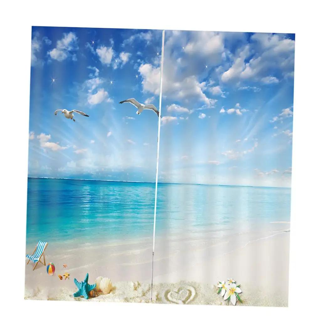 Thermal Blackout Curtain 3D Print Polyester Window Panels Water Resistant for House Door Room Divider Shading