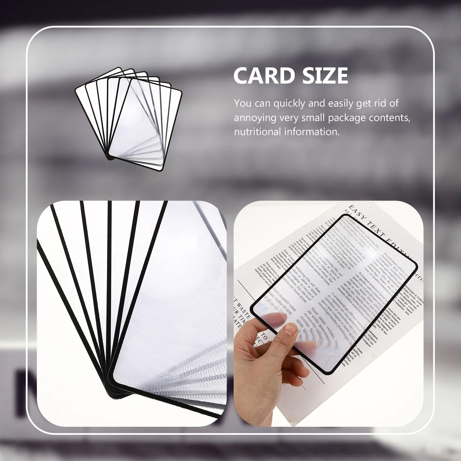 

6Pcs Card Sized Magnifying Glass Portable Reading Magnifier for Seniors Books Newspapers Magazines High Definition Premium