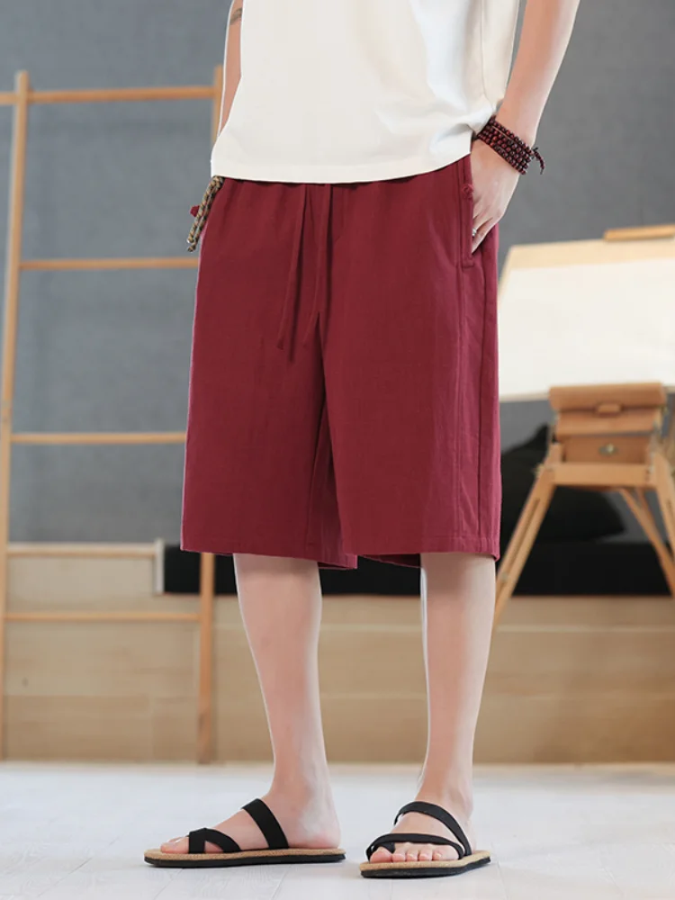 

Мужские льняные шорты, летние, свободного кроя, из тонкого хлопка и льна, повседневные, прямые брюки, дышащие, удобные, молодежные, модные