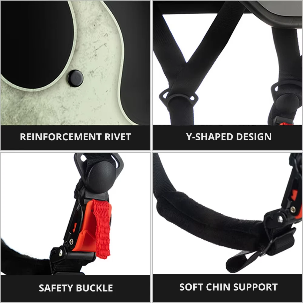 خوذة دراجة نارية كلاسيكية ألمانية عتيقة للرجال والنساء ، نصف وجه ، نقطة معتمدة ، ريترو ، موتو #6