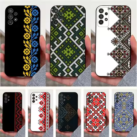 U-Ukraine Ornaments P-Pattern Phone Case For Samsung S25,S24,S23,S22,S20,S21,S10,Ultra,Plus,Lite,FE,Soft Silicone Black Cover
