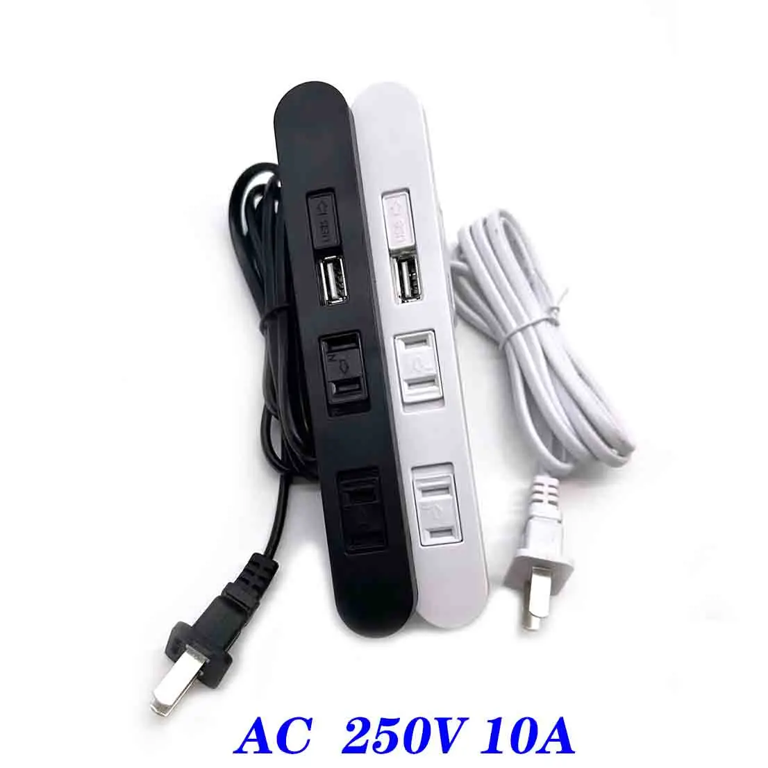 

5V 2A Table Hidden power Sockets 2 Outlet 1 USB Embedded Power Bedside Table Row Office Desktop 110V 220V Black white Socket