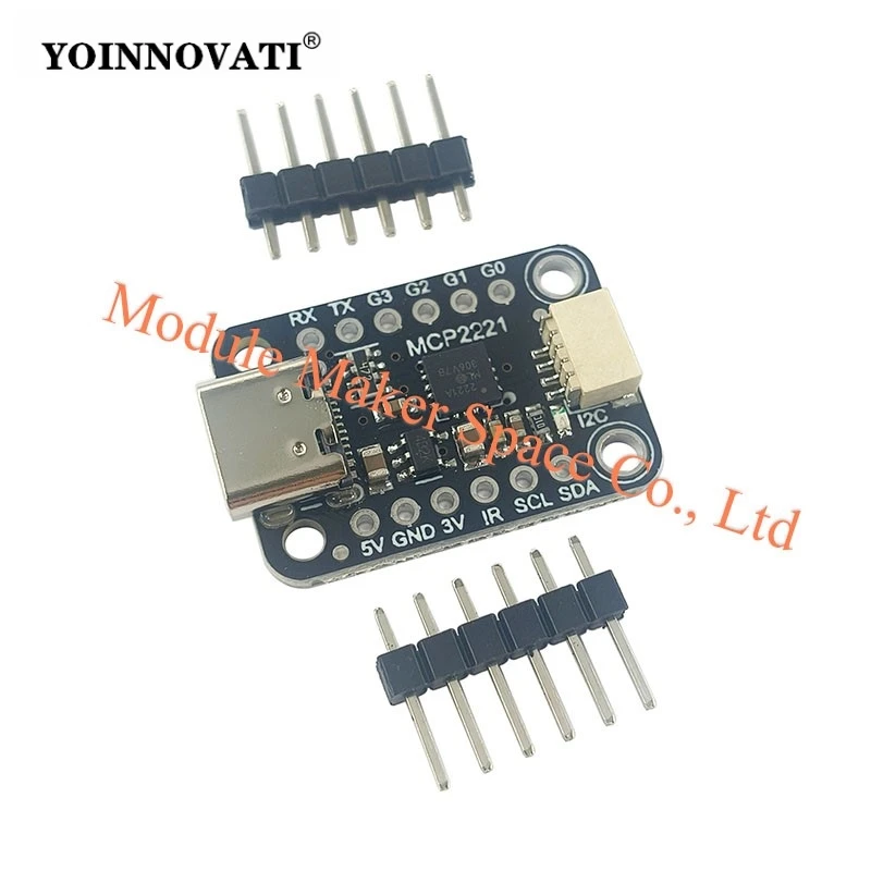 MCP2221A USB to I2C/GPIO Converter Breakout - STEMMA QT / Qwiic Plug & Play, ADC & UART,Easy Python Control