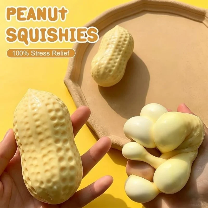 Peanut Squishy Slow Rising Crispy Texture Sensory Stress Anxiety Relief Desk Gadget Relaxing Hand Squeeze Toy Party Gift  Adult