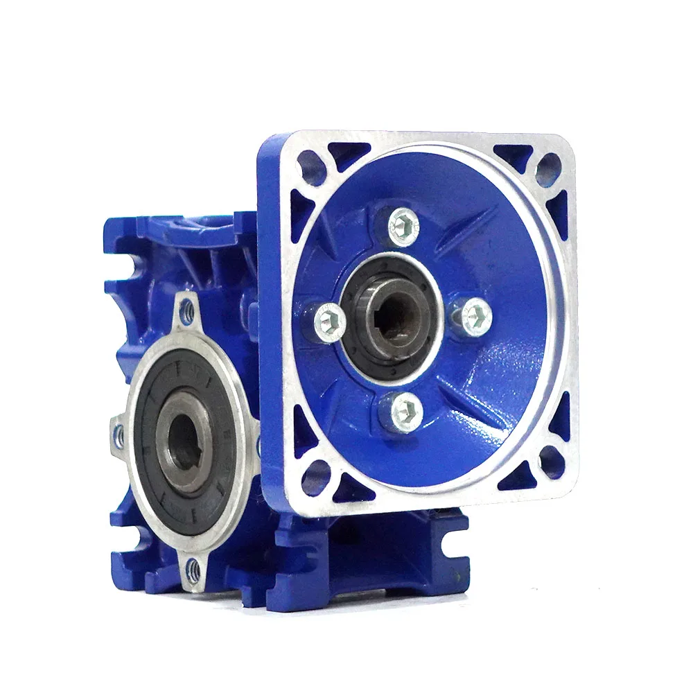 NMRV 030 with servo Flange Factory direct sale worm gear reducer  full speed ratio 10-100 90° gearbox speed reducer for engines