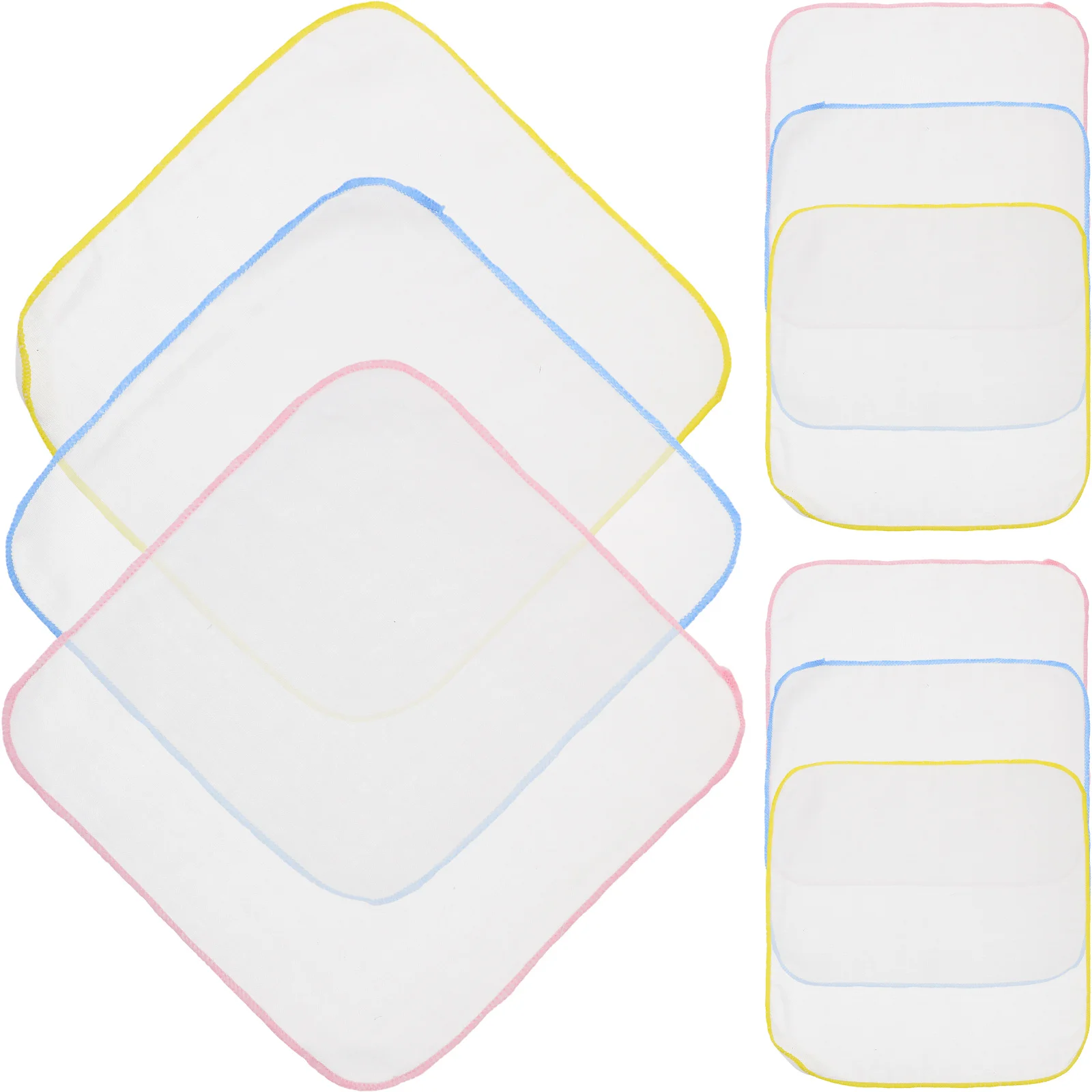 

9Pcs 25x25cm Baby Burp Towel Set Cotton Drooling Bibs Pink Blue Yellow Unisex Fashion Style Gift Small Towel Square Kerchief