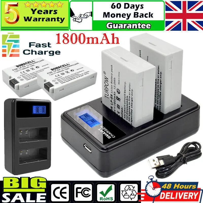 1800mah LP-E8 lp e8 lpe8 kamera batterie batterien akku für canon eos 550d 600d 650d 700d rebel x4 x5 x6i x7