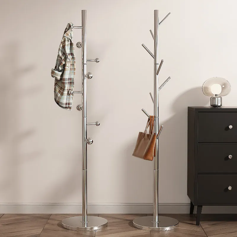 Elegant Freestanding Clothes Rack Modern Stainless Steel Coat Stand Luxury Garment Organizer for Bedroom Entryway Bag Hanger