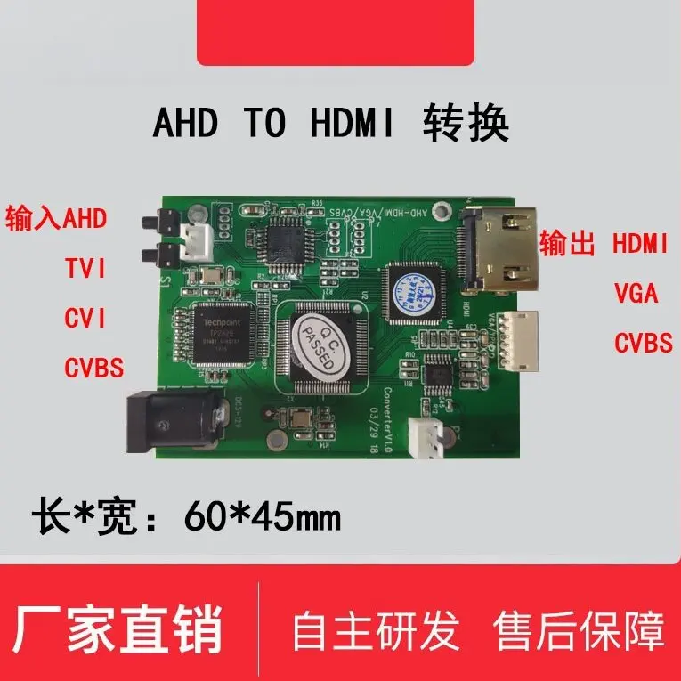 

High-definition 1080p Video Converter Module: 4-in-1 Coaxial AHD/TVI/CVI/CVBS Module to HDMI