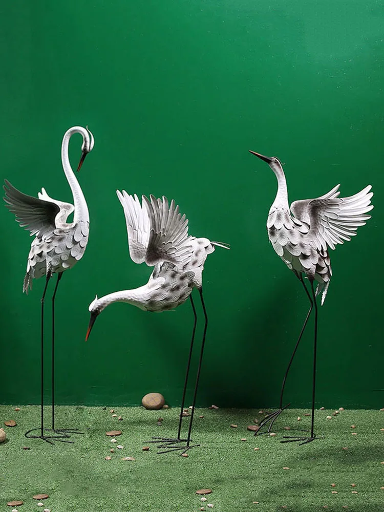 Crane Landing Large Ornament for Villa,Outdoor Garden,Courtyard,Landscape Sales,Building Pool,Landscape Decoration