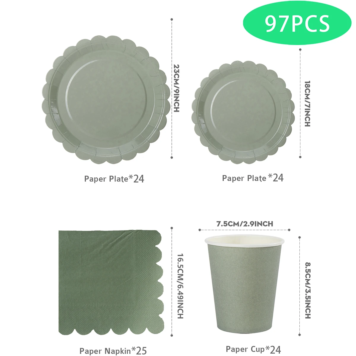 97pcs/set Disposable Tableware Set Paper Plates Cups Napkins Bohemia Wedding Bridal Birthday Party Decor Supplies - view 5
