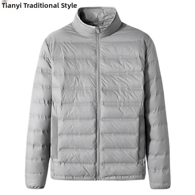 Masculino plus size leve acolchoado algodão jaet gola casual casaco de inverno fino fce outerwear ort tecido de náilon