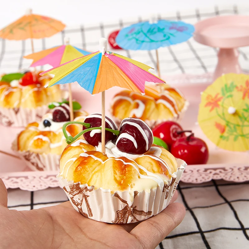مظلة كوكاتيل ورقية صغيرة متعددة الألوان ، إكسسوارات حفلات ، مشروب ، 20-50