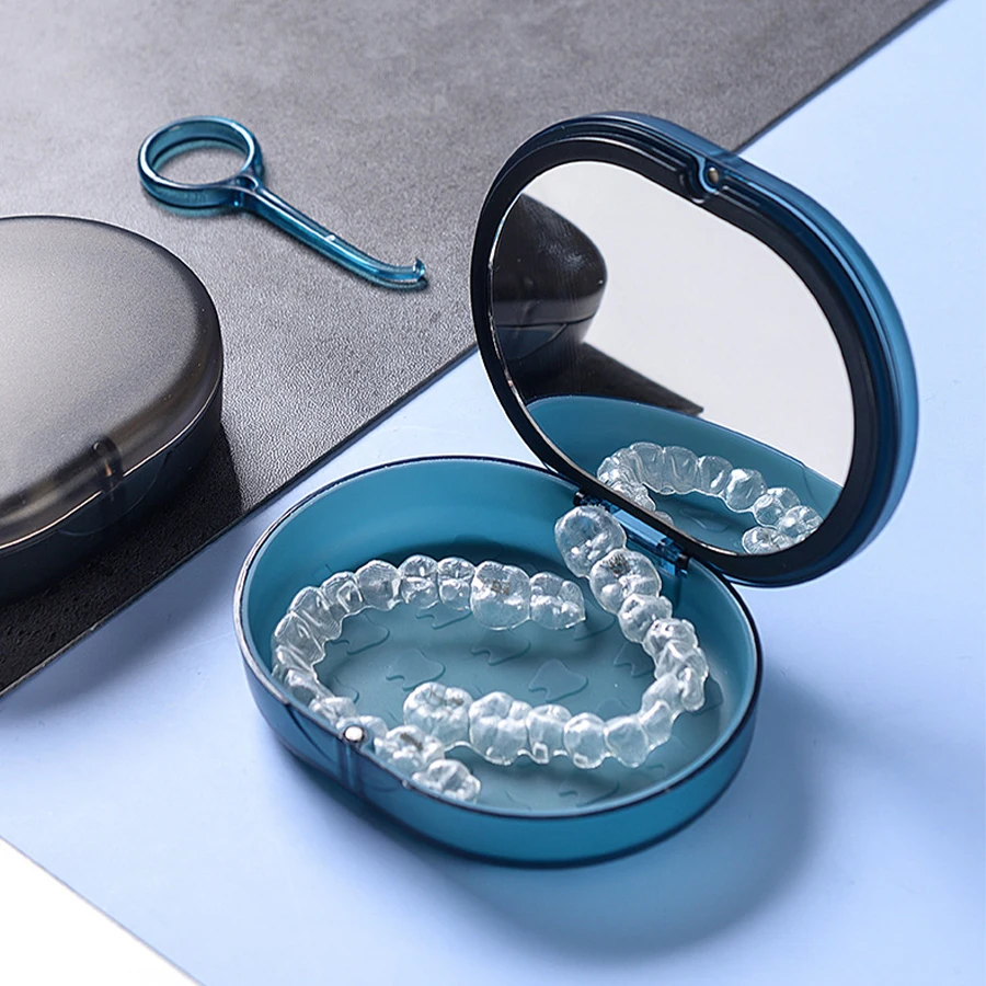 High Quality Two layers of large capacity Orthodontic Retainer Braces Storage Box Waterproof Breath Soaking Privacy Protection