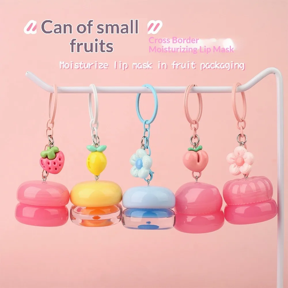 Vegan Fruit Lip Sleeping Mask Hydrating Keychain Pack Private Label Custom Logo Makeup Wholesale Nourishes Lips Cosmetics
