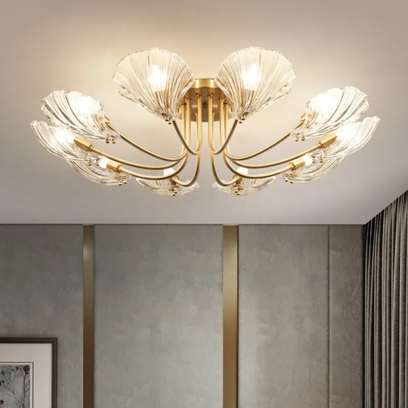 American Crystal Lamp, Modern Minimalist Creative Shell, High-end French Restaurant Bedroom Lamp