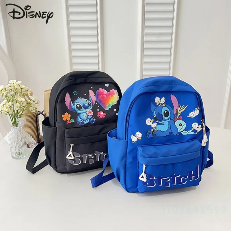 Stitch New Children's Backpack Fashion High Quality Nylon Girls' Backpack Cartoon Versatile Multi Functional Student Backpack