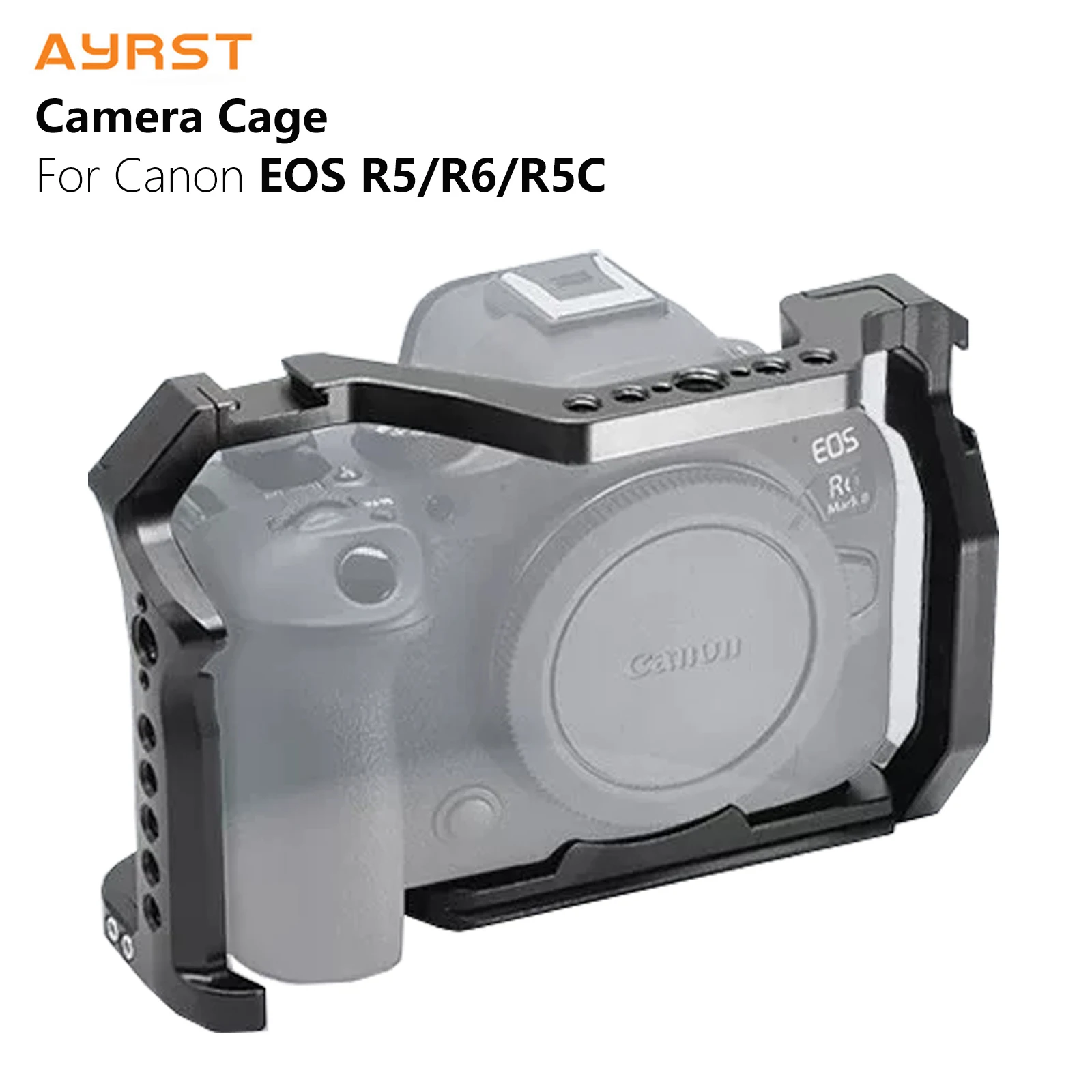 Camera Cage R5 Mark II/R6 Mark II Cage with Cold Shoe and ARRI Interface for EOS R5C/R6 Mark II/R5 Mark II/R5/R6/R5C