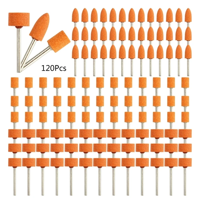 

120Pcs Sanding Bit for Rotary Tool Strong Grinding Stone Bit with 1/8" Shank Aluminum Oxide Sanding Accessories