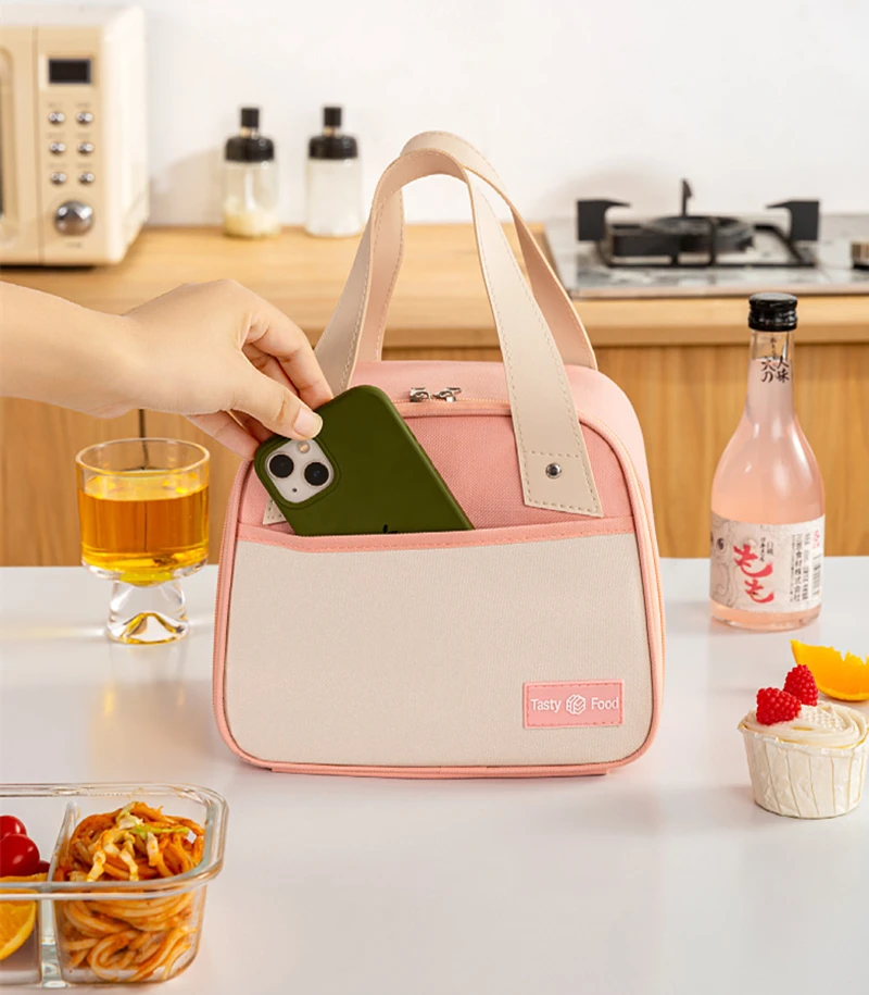 Hard Oxford Cloth Insulated Lunch Bag Thickened Portable Ice Pack Work for Girls Insulated Convenient Storage for Food