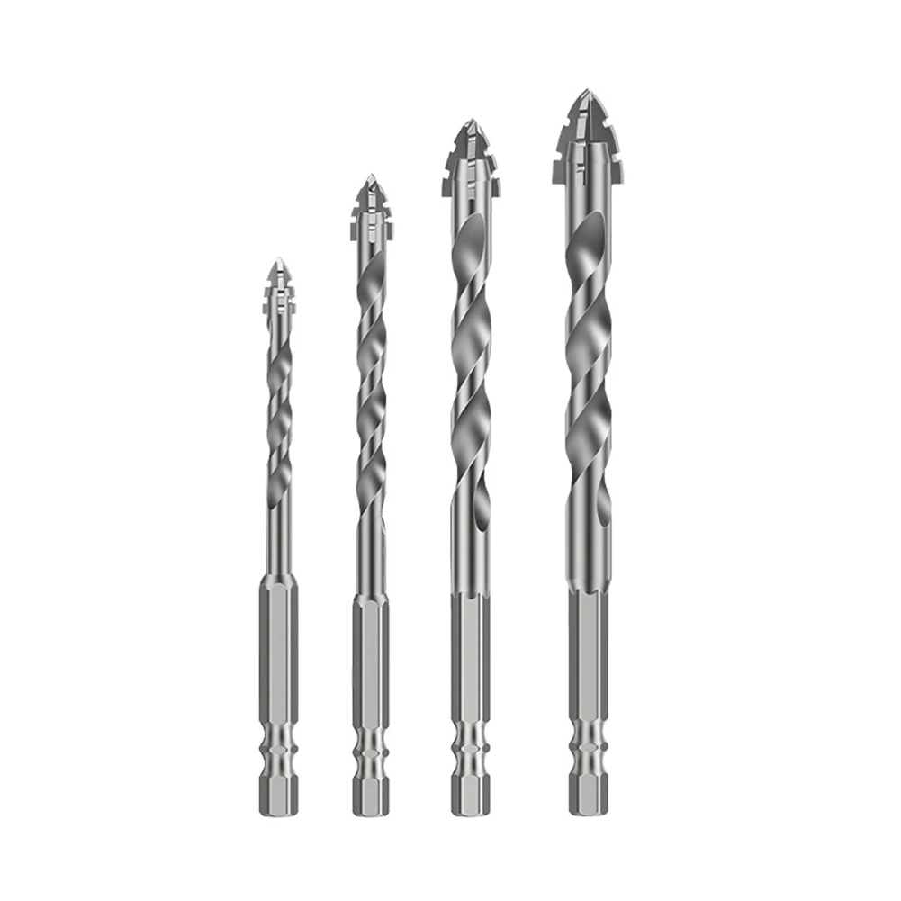 

Твердосплавные сверла (4 шт.) для стекла, дерева, металлической плитки, размеры включают 6 мм, 8 мм, 10 мм, 12 мм, идеально подходят для поиска дома.