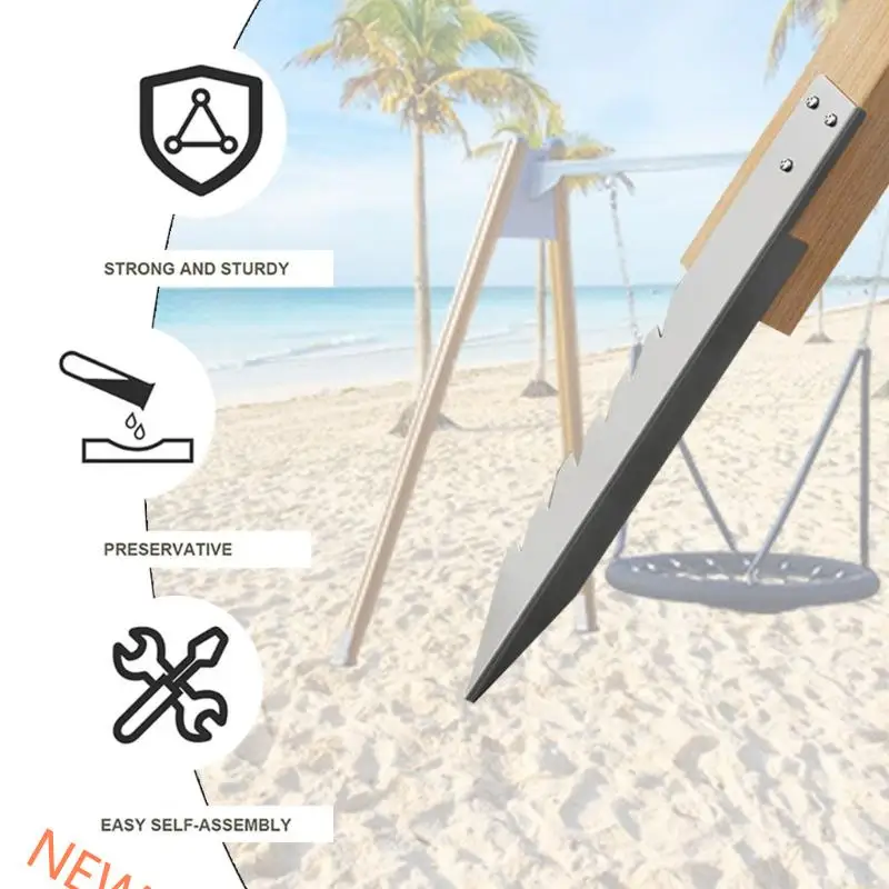 4Pcs Fence Post Anchors Ground Spikes Wooden Post Anchors Ground Spikes Swing Fixing