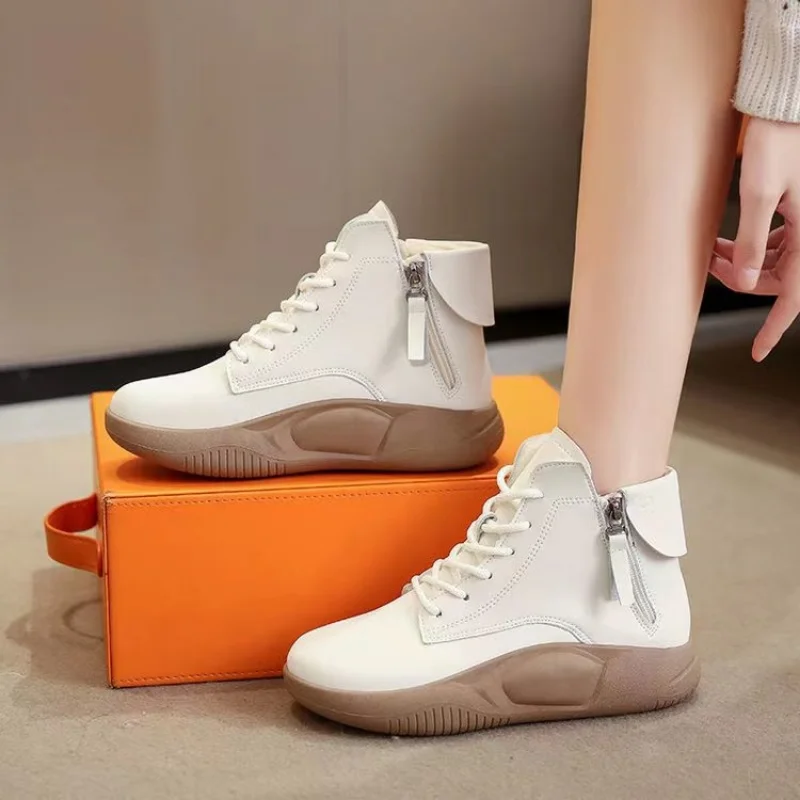 New Handmade Retro Autumn Winter Ankle Boots for Women Soft Rubber Sole Casual Warm Flat Shoes Ladies Short Leather Boots