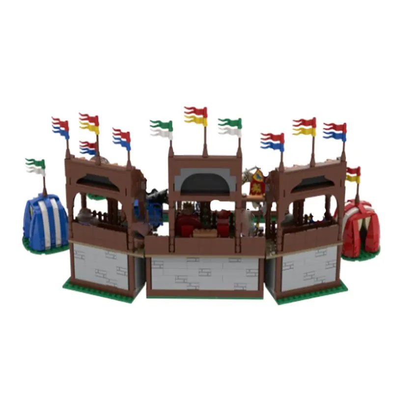 Spot MOC- 206315   1311 sztuk architektura średniowieczna małe klocki montażowe zabawki edukacyjne model zestaw podarunkowy ozdoby