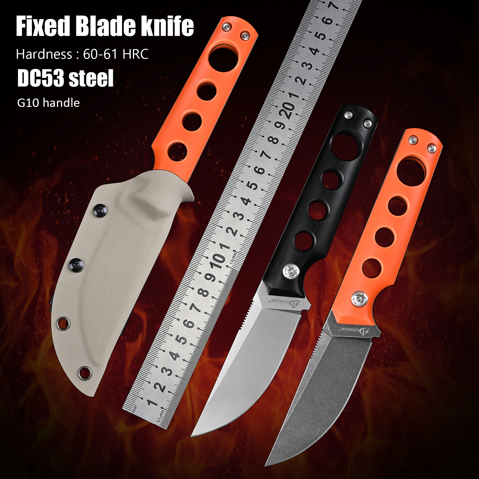 

DC53 Steel Portable Self Defense Camping Utility Knives Tactical Survival Fixed Blade Knife Hunting Fishing Cutting