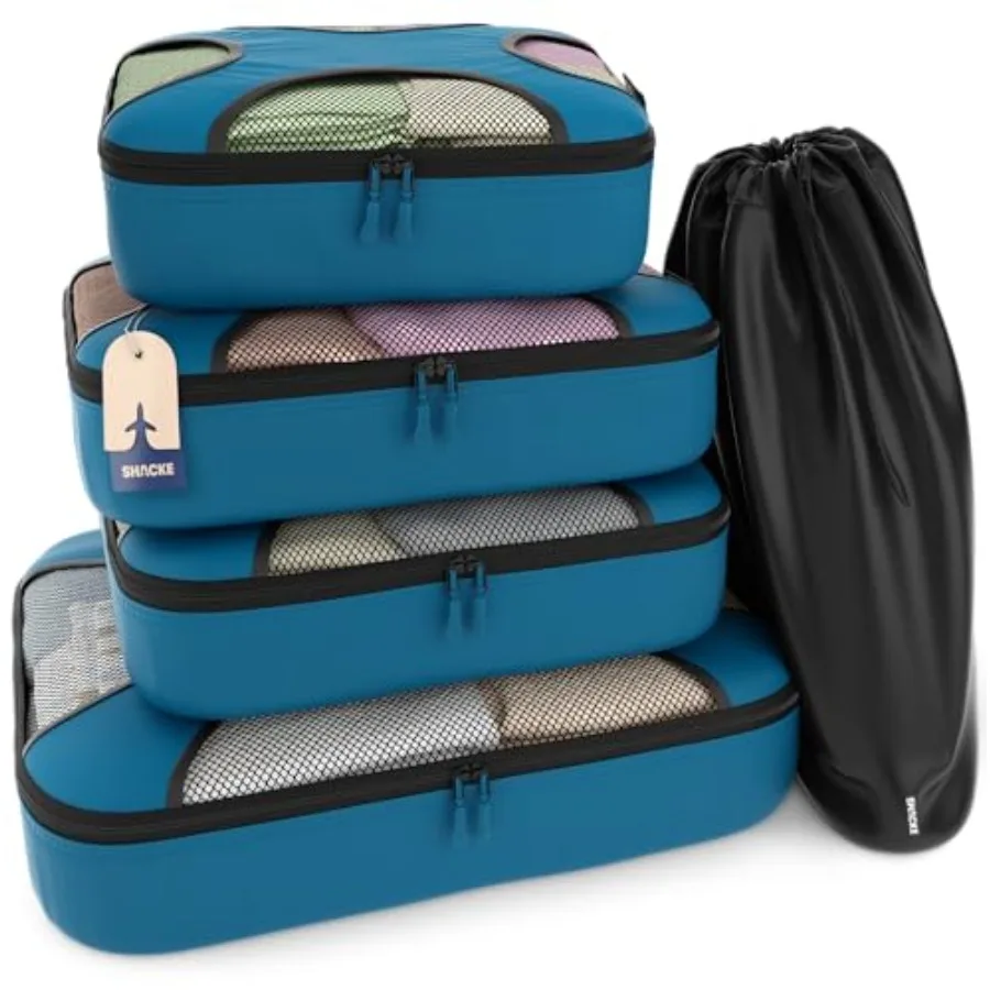 

Packing Cubes for Travel 5 Set - Compression Luggage Organizer Bags - Versatile Travel Organizer for Women and Men - Optimized