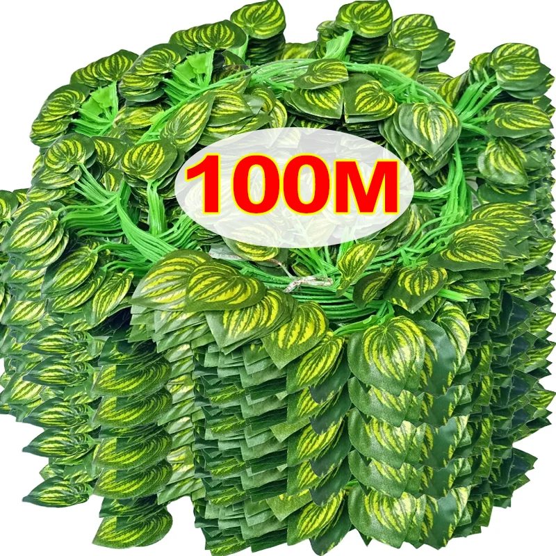 Yapay Bitkiler Rattan Sarmaşık Yeşil Sarmaşık Yaprağı Asılı Asma DIY Çelenk Sahte Çiçekler Bitkiler Bahçe Düğün Parti Ev Dekor için