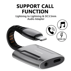 Aux Audio Adapter OTG lightning to 3.5mm Jack Call Earphone Charger Converter Splitter For iPhone14 13 12 Pro X XR XS Max DIY