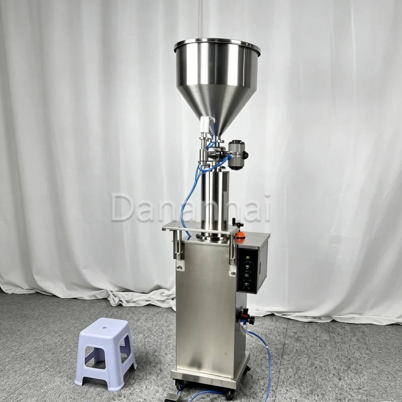 Pneumatic Paste Filler Machine Vertical Liquid Filling Equipment for Gel Oil Honey Production