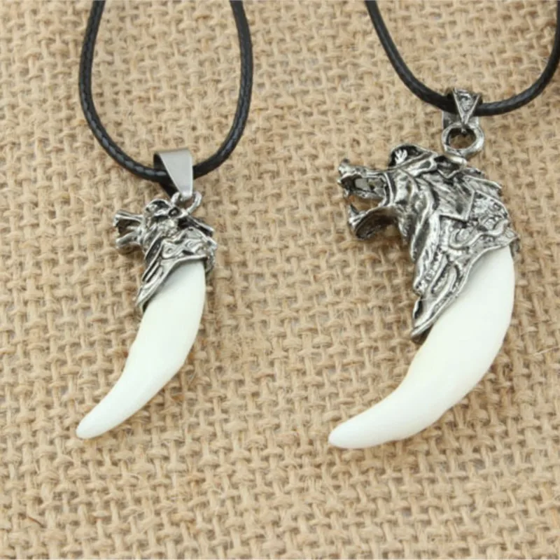quality Wolf Tooth Pendant Necklace Vintage Dragon Titanium Pendant Men Jewelry Tribal cool punk rock Rider party birthday gift