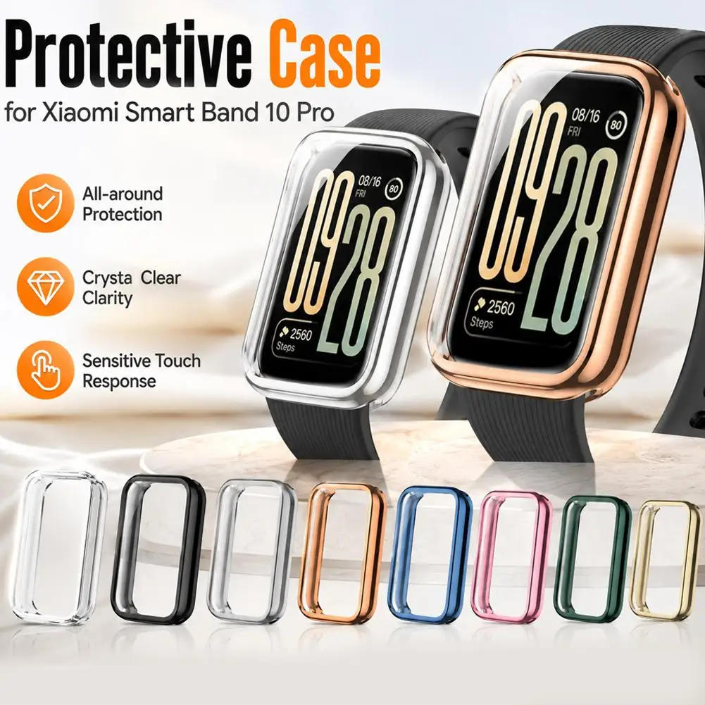 For Xiaomi Mi Band 10 Pro Screen Protector Case Full TPU Curved Shockproof Bumper Protective Frame Watch Smartwatch Accessories