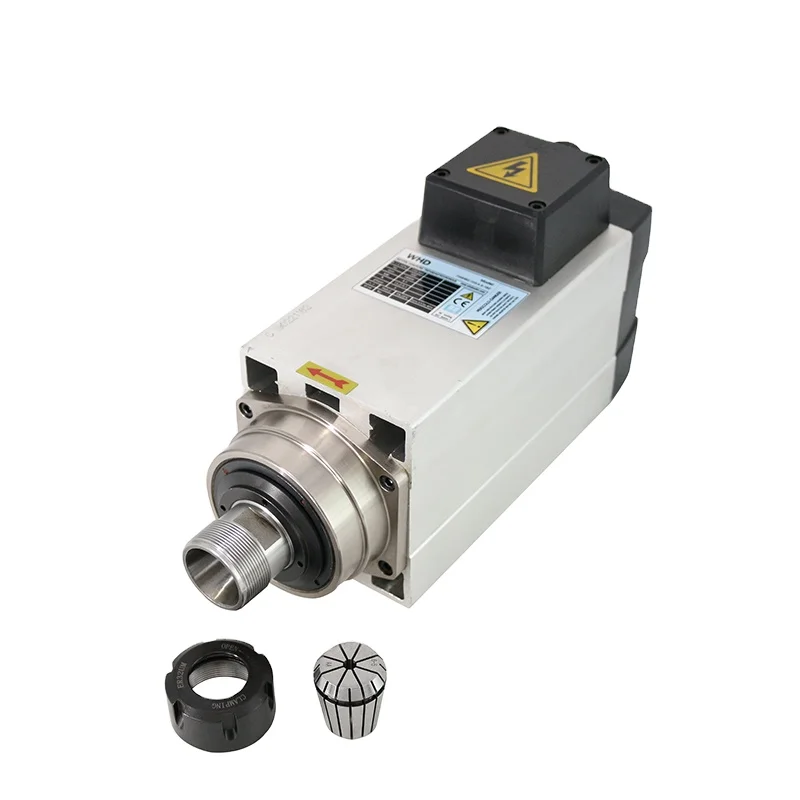 Cnc square Air-cooled Spindle Motor 4.5KW ER32 Chuck 4 Bearing 220v 380v Cnc Engraving and Milling Machine Converter
