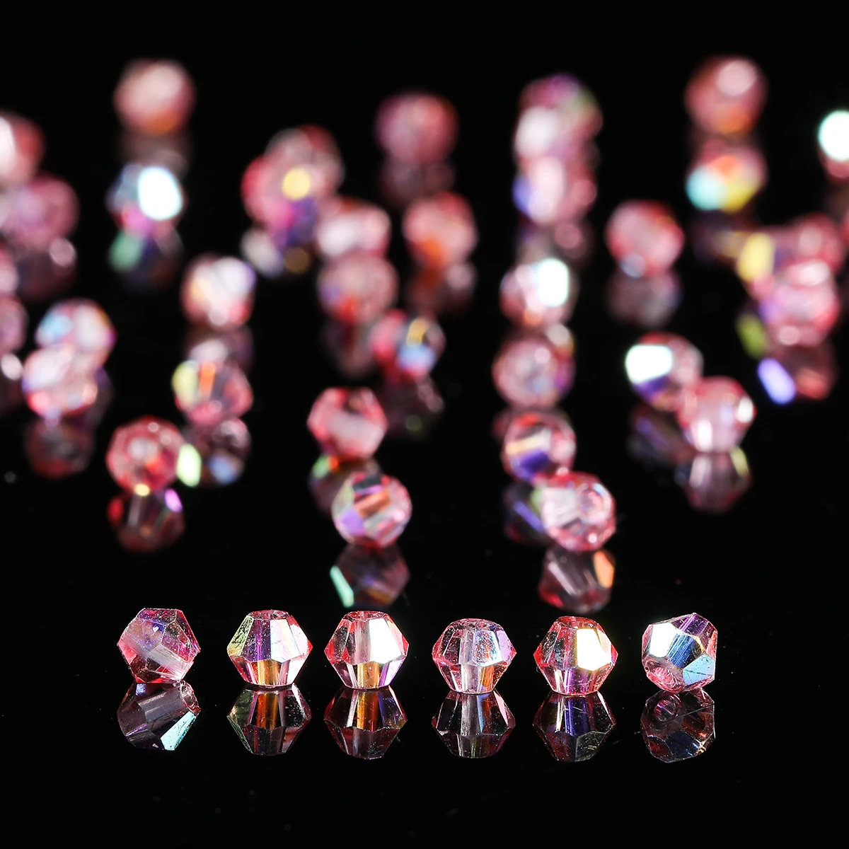 50 Pcs/lot Sparkling Diamond-shaped Pointed Beads Faceted Glass Spacer Beads for Jewelry Making Diy Bracelet Necklace Accessory