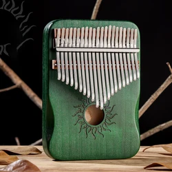 Hluru Kalimba de 21 teclas, instrumento Musical de madera de arce completo, 17 teclas con agujero de sonido Mbira para principiantes