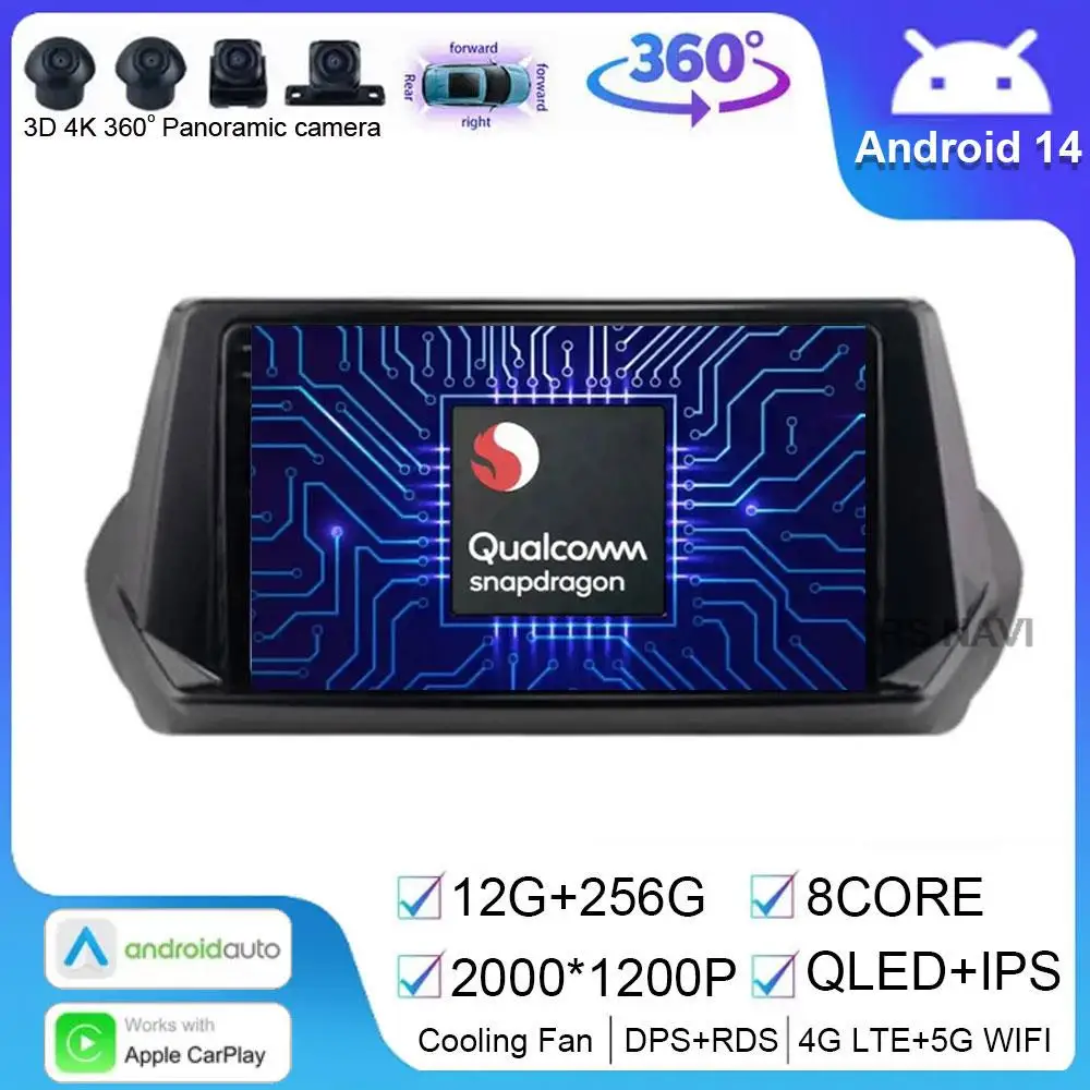 

Android 14 For Peugeot 2008 2019 - 2020 Car Radio AHD QLED Autoradio Multimedia RDS BT Stereo Audio Head Unit Navigation GPS DSP