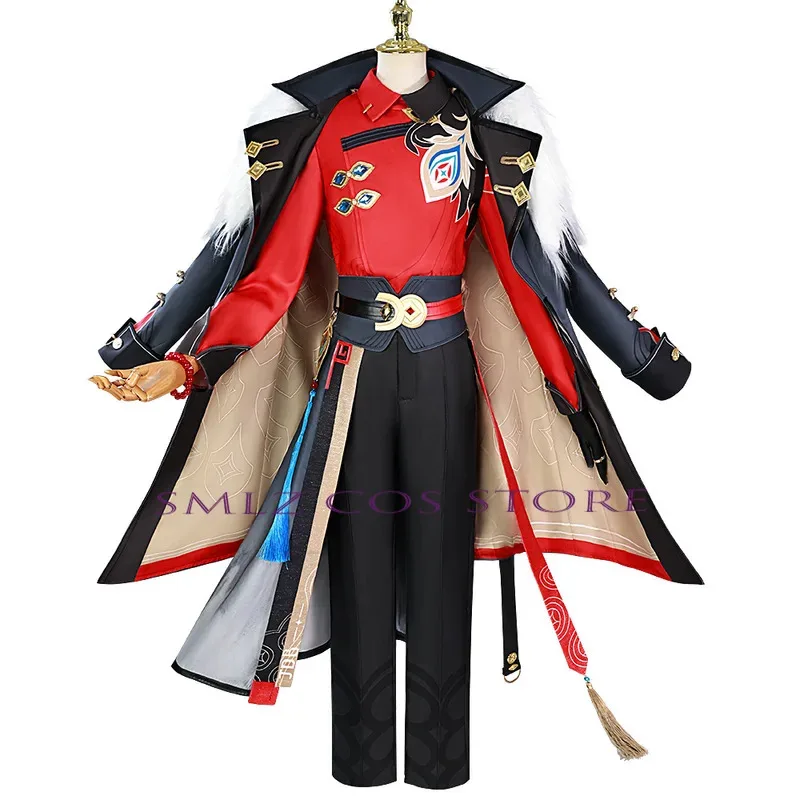 Игра Honkai Star Rail Косплей Авантюрин Косплей Связывание Авантюрин Костюм Парик Красная Униформа Костюм Хэллоуин Вечеринка Наряд для Мужчин