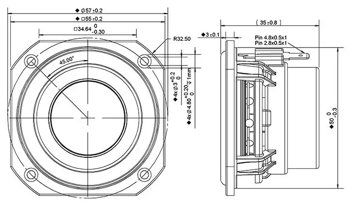 Ghxampa-وحدة مكبر صوت كاملة المدى لمخروط ألمنيوم عديم النبقر ، نيوديميوم ، أسود بأكسيد ، 2 بوصة ، البوتيك ، 2